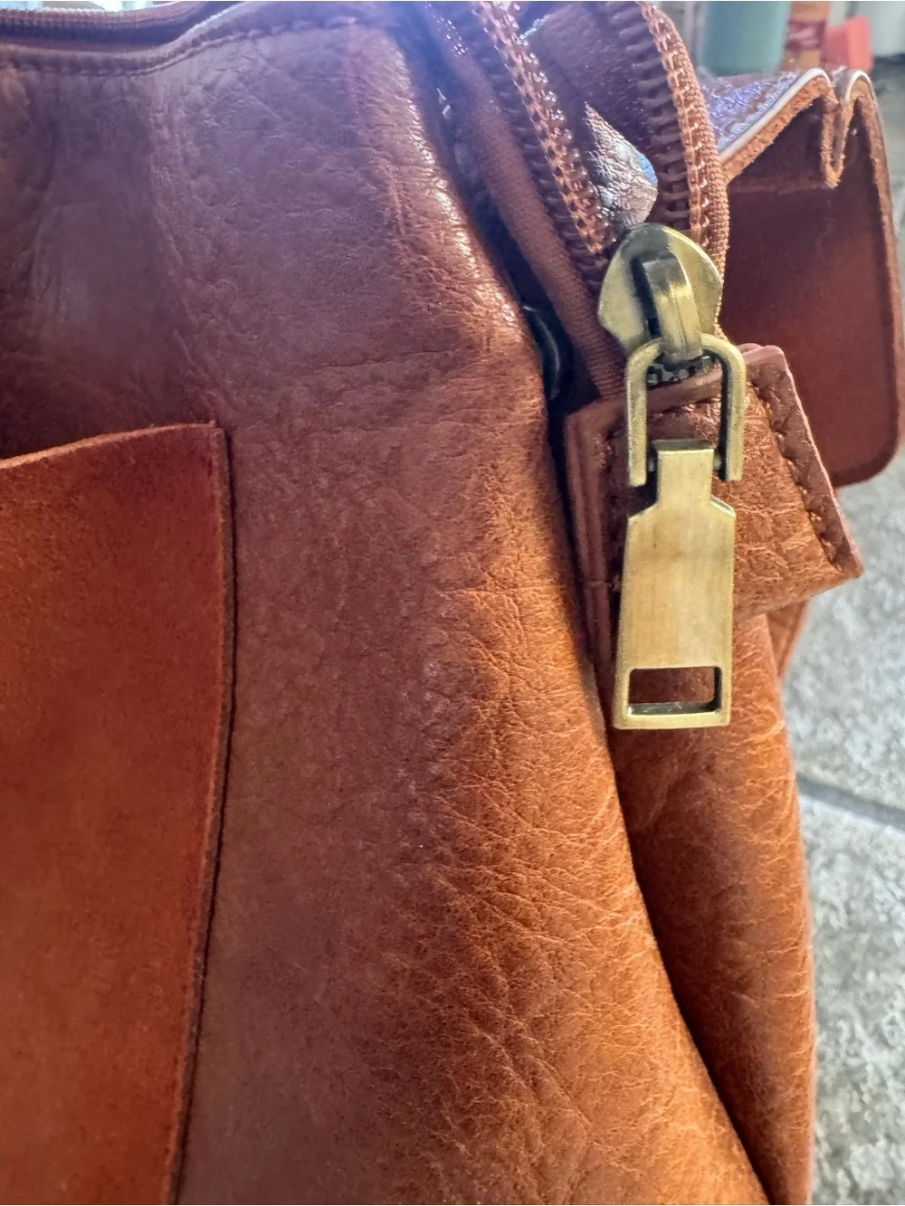 Moda Luxe Rust Suede & Leather Backpack with Gold Clasp